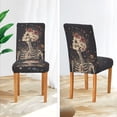 thumbnail image 3 of Yayeee 2 Pack Dining Chair Covers Stretch Parson Chairs Slipcovers Seat Protector, Skeleton with Flowers Pattern, 3 of 6