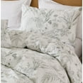 thumbnail image 3 of Move Over Sketch Floral Duvet Cover Set King Size100% Natural Cotton Green Floral Bedding Set 3 Pcs Soft and Reversible Botanical Duvet Cover Set with Zipper Closure and Ties, 3 of 7