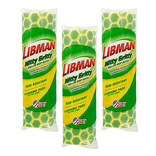 Libman Nitty Gritty Microfiber Mop Refills, Green, Yellow