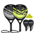 thumbnail image 1 of CAMEWIN 2 Palas de Pádel con Fundas, 2 Raquetas y 4 Pelotas,Kit de Raquetas para Pádel Fabricadas 100% Fibra de Carbono y Núcleo de Espuma Flexible de Memoria EVA, para Principiantes e Intermedios, 1 of 8