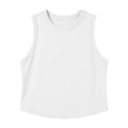 thumbnail image 6 of Gamivast Crop Tops for Women Sleeveless Crew Neck Casual Flowy Muscle Tanks Summer Workout Athletic Shirts Lightweight Loose Fit Comfortable Active Basic Loungewear White XL, 6 of 7