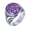 Silver Purple, variant on Men's Women's Stainless Steel Vintage Creative Oval Gemstone Statement Ring Silver Black Size 10