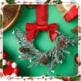 thumbnail image 4 of 4 Pcs 6 Inch Christmas Mini Wreaths for Kitchen with Ribbon Bows Pinecone Small Cabinet Wreath Garland for Door Window Farmhouse Christmas Party Decorations, 4 of 6