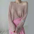 thumbnail image 5 of Women's Knitted Cover Up Sweater Top Casual Loose Hollow Out Meshes Long Sleeve Shirt Pullover Top 2024 Outfit, 5 of 9