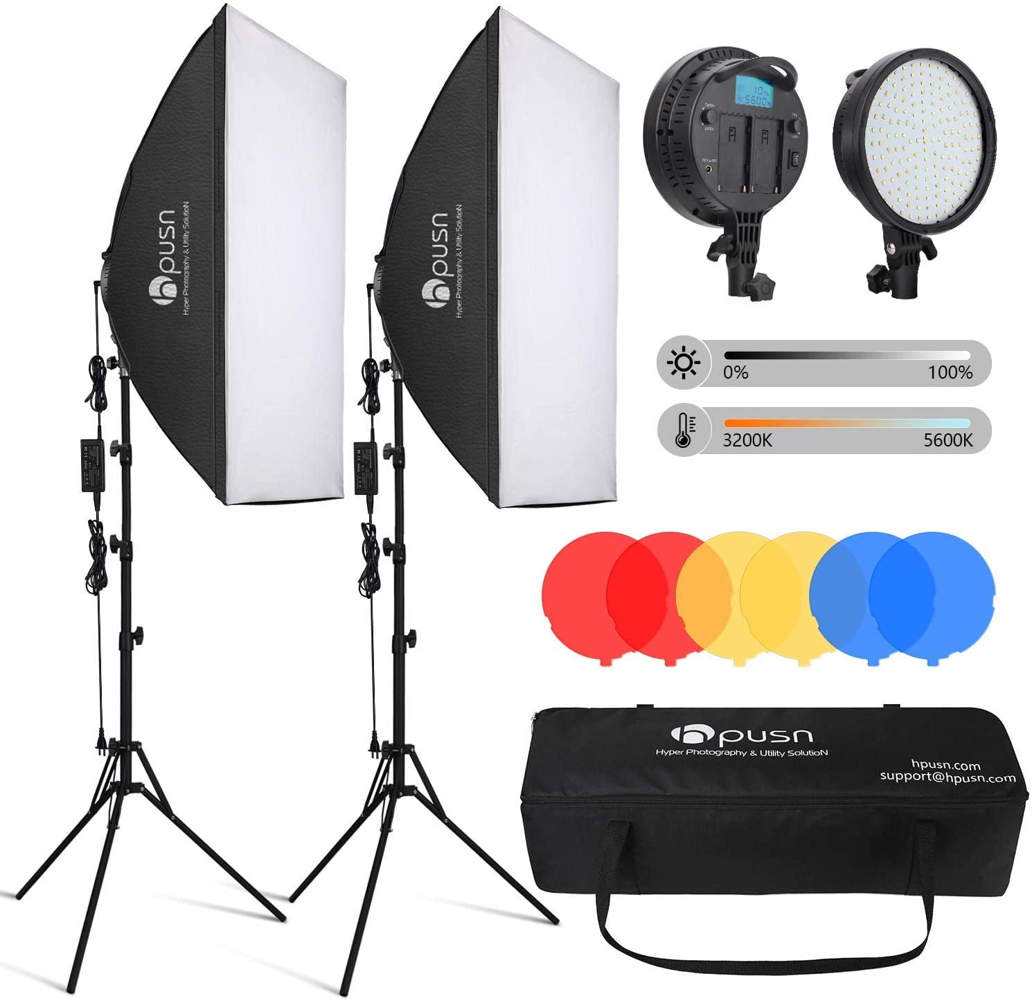 HPUSN Softbox Lighting Kit Professional Studio Photography Equipment Continuous 