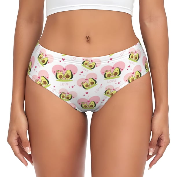 Fotbe Avocado Lovers Calzones Estampados para Mujer – Ropa Interior de Algodón, Cómoda, Suave y Elástica-Medium