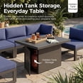 thumbnail image 5 of RADIATA Patio Aluminum Furniture Set with Fire Pit Table and Oversized 29" Seats, 7 Pieces Outdoor Sectional Conversation Sofa Set for Backyard, Poolside, 500 lb/Seat, Gray & Denim Blue, 5 of 11