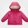 thumbnail image 3 of HAOTAGS Girls Coat (18Months-13Years) Cute Warm Thicken Fleece Hooded Long Sleeves Jacket Hot Pink Size 4T, 3 of 9