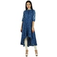 thumbnail image 6 of Bimba Womens Kurta Designer Kurti Mandarin Collar Block Print Chic Fashion Dress, 6 of 9