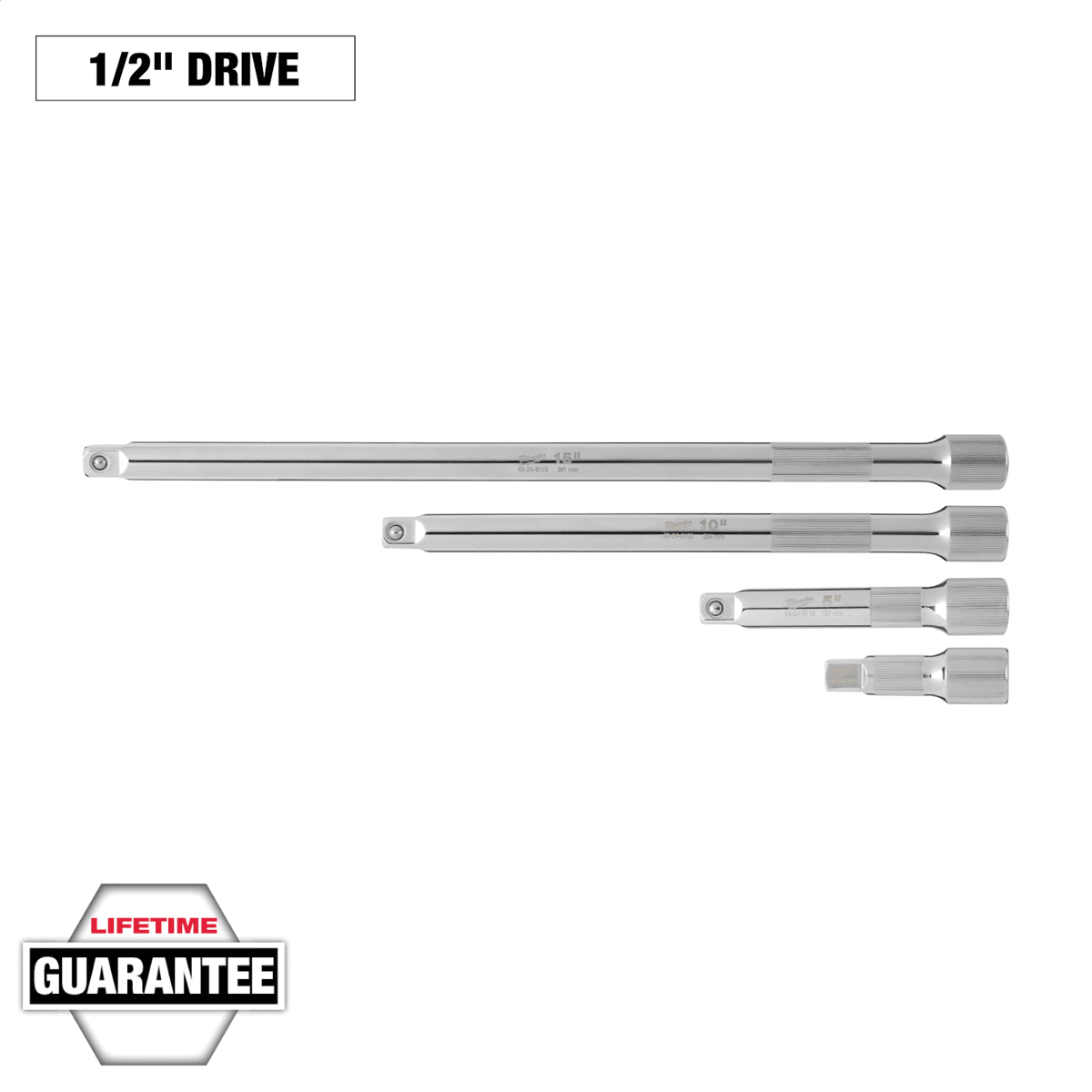 Milwaukee Tool 4pc 1/2&rdquo; Drive Extension Set