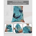 thumbnail image 6 of Ocean Fish Queen Pillow Cases Set of 2 - Microfiber Bed Throw Pillow Covers, Coastal Sea Coral Seabed Watercolor Decorative Lumbar Pillow Cover with Envelope Closure for Sofa/Travel 20"x30", 6 of 6