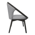thumbnail image 4 of Gray Mid-Century Fabric Upholstery Solid Wood Frame Accent Chair, 4 of 7