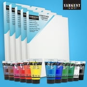 17 Piece Paint and Canvas Set, 5 16"x20" Canvases, 12 75ml Acrylic Paint Tubes