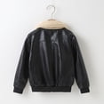 thumbnail image 4 of Esaierr Kids Boys Soft Leather Jackets Toddler Baby Long Sleeve Zipper Faux Leather Jacket Coat for 1-7Y, 4 of 5