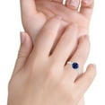 thumbnail image 5 of Cushion Cut Art Deco Ring Blue Sapphire CZ 925 Sterling Silver Size 9, 5 of 6