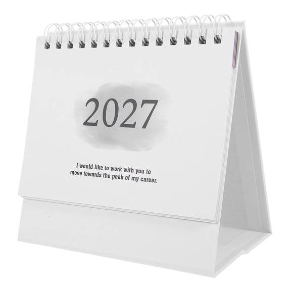 DINHEAROM 2027 Tabletop Calendar, Grey, Paper, Minimalist Design for Office