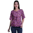 thumbnail image 1 of Moomaya Printed Round Neck Top For Women Elbow Sleeve Blouse Tunic Formal Wear, 1 of 6