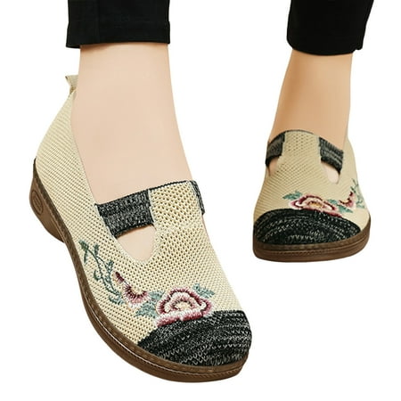 

Womens Walking Shoes Slip on Sock Sneakers Women Casual Shoes Fashionable New Pattern Floral Print Comfortable And Non Slip Slip On Shoes Running Shoe