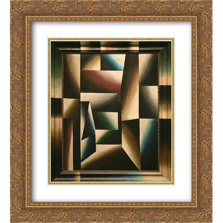 Arthur Segal 2x Matted 20x24 Gold Ornate Framed Art Print 'Street in Heligoland II'