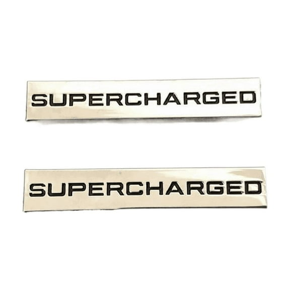 2-Pack Metal Supercharged Emblem Decals for Car Trunk or Fender