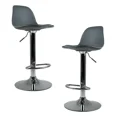 thumbnail image 1 of Sillas para Bar y Barra de Cocina con Respaldo y Reposapies de Altura Ajustable Banco Taburete Giratorio con Asiento Acolchado de Diseño Moderno Set 2 Piezas Gris, 1 of 7