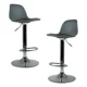 thumbnail image 1 of Sillas para Bar y Barra de Cocina con Respaldo y Reposapies de Altura Ajustable Banco Taburete Giratorio con Asiento Acolchado de Diseño Moderno Set 2 Piezas Gris, 1 of 7