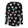 thumbnail image 7 of ClodeEU Women's Heart Print Long Sleeve Valentines Day Round Neck T Shirts ,Casual Long Sleeve Tops Blue,Womens Plus XXL, 7 of 7