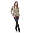 thumbnail image 4 of Blusa satinada con estampado Roman Fashion /Juvenil, 19443 (Cafe) cafe M, 4 of 5