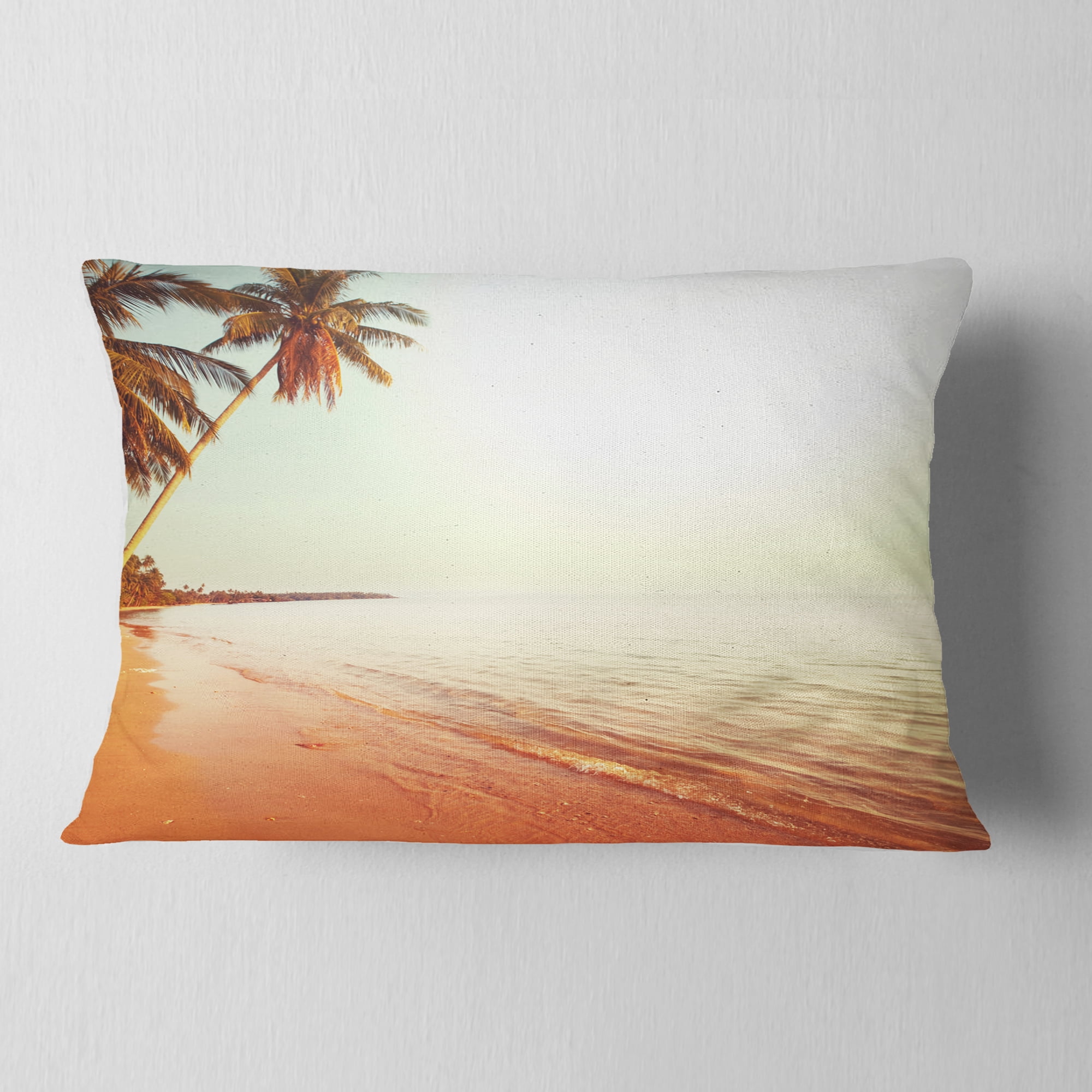 Designart 12" x 20" White Polyester Throw Pillow