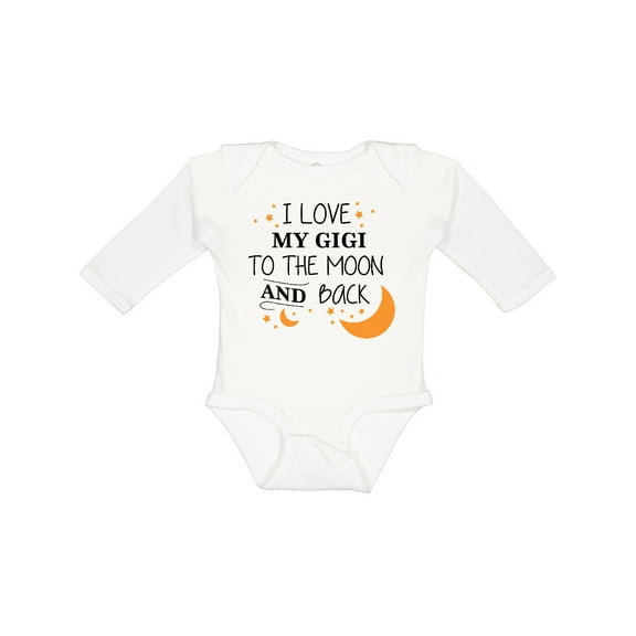 Inktastic I Love My Gigi to the Moon and Back Boys or Girls Long Sleeve Baby Bodysuit
