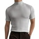 thumbnail image 1 of Hombres Manga Corta Top Alta Elasticidad Color Puro Cuello Alto Slim Fit Camiseta Interior Jersey, 1 of 6