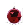 8" Red Shiny Geometric Ball