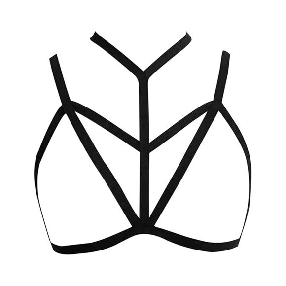 WTXUE Intimates | Halter Bra Women Hollow Out Elastic Cage Bra Bandage Strappy Bra Bustier Top | 1 Piece XL