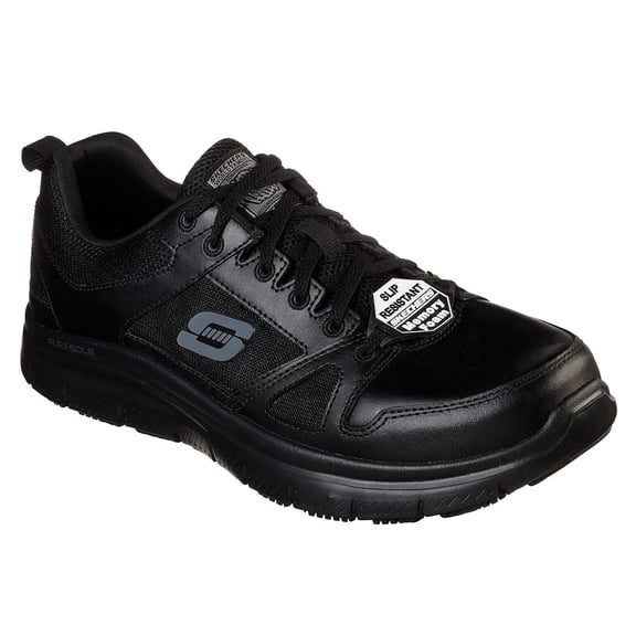 Skechers Men's Flex Advantage SR Work Shoe, Black/Black, 9.5 W US