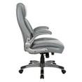 thumbnail image 4 of Pemberly Row Chaise de Direction en Cuir Reconstitué Gris avec Accoudoirs Rabattables, 4 of 12