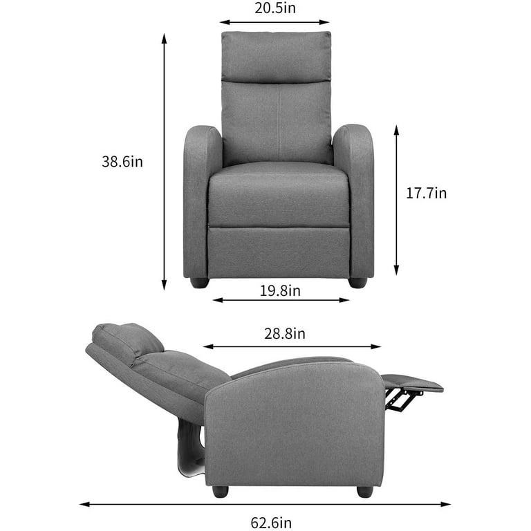 Recliner chair dimensions in cm hot sale