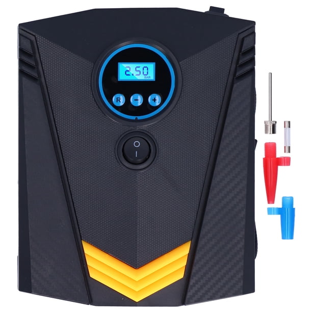 Inflador de neumáticos de 120 W con pantalla digital y luz LED, portátil y automático, para coche, bicicleta y motocicleta, 12 V