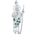 thumbnail image 2 of Dije Chico San Judas Zirconias Unisex Plata Ley 925 4.7 cm verde Alto/Ancho 4.7 cm x 1.3 cm, 2 of 3