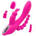 thumbnail image 4 of Vibrador de conejo 3 en 1 Consolador anal para clítoris con punto G para mujeres - Estimulación de motor triple, 7 modos de vibración - Recargable, impermeable, silencioso - Juguete sexual para adulto, 4 of 7