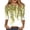 369#Army Green, variant on Women Loose Crew Neck 3/4 Sleeve Shirt Floral Print Dressy Blouse Ideal For Daily And Office Wear Fluorescent Green L