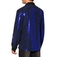thumbnail image 3 of INSPIRE CHIC Men's Shirts Sequin Long Sleeve Button Down Sparkle Metallic Dress Shirts S Blue, 3 of 5