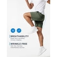 thumbnail image 3 of HISDERN Mens Nylon Shorts 7.8" Inseam 4-Way Stretch Drawstring Waist Athletic Shorts with Deep Pockets, 3 of 8
