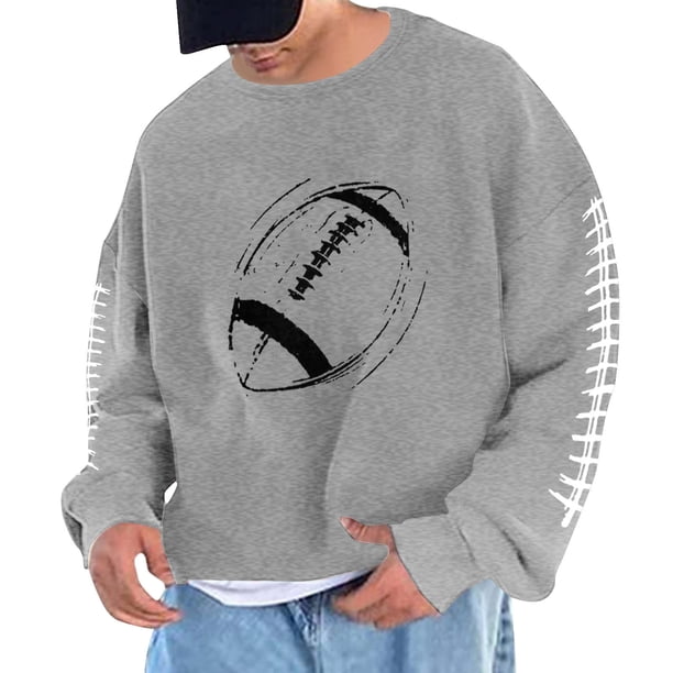 Sudadera sin capucha para hombre, cuello redondo, sudadera deportiva con estampado de fútbol, jersey de manga larga, blusa de poliéster para hombre