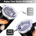 thumbnail image 5 of 40oz Colorful Botanical Mushroom Stainless Steel Flip Straw Tumbler Spill Proof Travel Cup Double Wall Vacuum Insulated Coffee Mug with Top Handle, 5 of 6