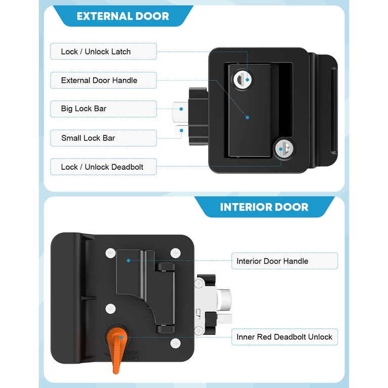 Kohree RV Door Lock with Deadbolt, Zinc Alloy photo 8