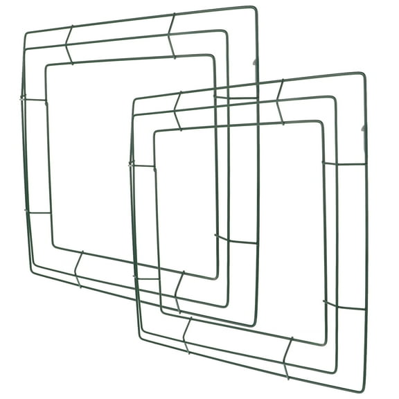 HEALEEP 2Pcs Square Iron Wreath Rings for Christmas Wall Decor and Home Decor 13.8X13.8in