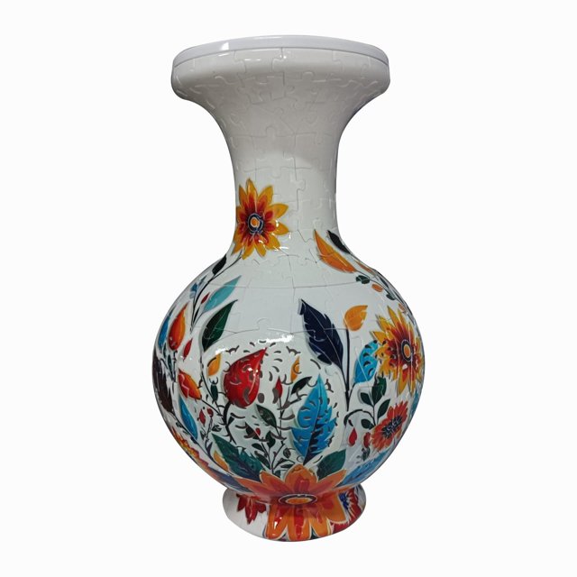 GROWTH TANK DIY 3D Puzzle Flower Vase Decorative Floral Container for Cabinet Desk Decor White