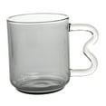 thumbnail image 1 of Hermosa taza de vidrio 450ml Cappuccino Latte Mug Taza de agua Taza de borosilicato para Fiesta de agua fría caliente Cocina de Gris Macarena taza de café, 1 of 8