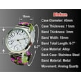 thumbnail image 2 of Blekon Collections Analog Quartz Women's Casual 40mm Case Big Face Floral Design Cuff Bangle Watch, 2 of 5