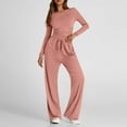 thumbnail image 4 of DailyTrove Women's Long Sleeve Tracksuit - Solid Color, Loose Fit, Spring & Casual Daily Wear,Pink, 4 of 6